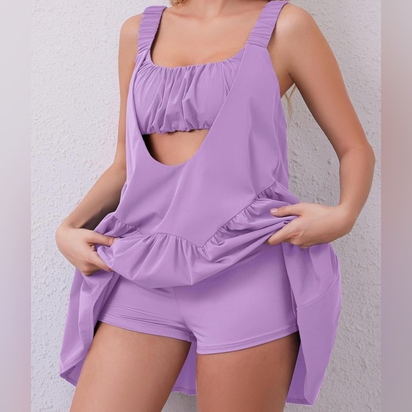 Lavender Women’s Athletic Tennis Dress - Picture 3 of 5